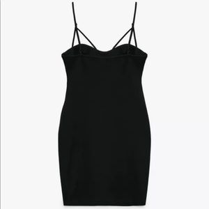 NWT Zara black fitted mini dress
